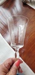 8 Piece Morgantown Balliernia Stems Blue foot Optic Bowl Water or Wine POST WWII
