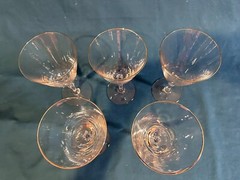 Fostoria Engagement Crystal Water Glasses Prism Stem Platinum 7” Signed Set Of 6