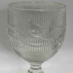 Antique EAPG Bellflower Flint Glass Single Vine Fine Rib Water Goblet