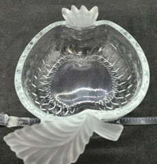 Vintage Crystal Apple Candy Dish Bowl Heavy Sparkling Wedding Gift Fruit Decor