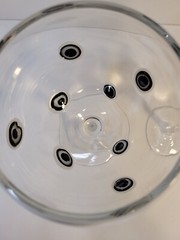2 Millefiori Balloon Wine Glasses 9 1/4″