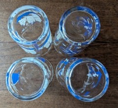 Vintage Libbey Blue and White Nautical Juice Glasses, 4.5″ Tall, Set of 4, Rare