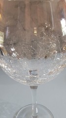Angled Crackle Rim WINE GLASS Goblet