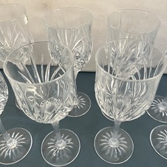 10 Cristal D’Arques-Durand MADRIGAL Water Goblet Glass Cut Fan 8.5” Clear Steam