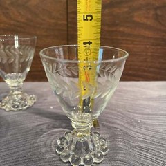 Set of 4 Anchor Hocking Laurel Leaf Etched Berwick Boopie Juice Glasses