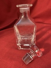 Links Of Scotland Celtic Handcut Glass Commemorative Mini Decanter & Stopper EUC