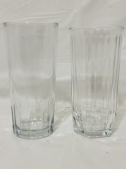 VTG Lot of 2 Libbey Crisa Clear Paneled Juice Glasses 8oz Fluted Water Tumbler