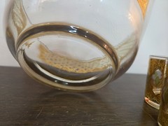 VTG Culver Valencia Punch Bowl Set 22kt Gold Guilded 11 Glasses