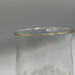 Libby Winter Frosted Pine Cone Gold Rim Christmas Glass Weighted Bottom