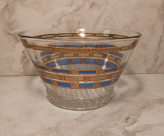 VTG Culver Mid Century Empress Ice Bucket Blue and Green 22k Gold