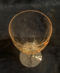 Vintage 8″ Heisey Stemmed Water Goblet «Old Dominion Sahara Yellow» 1930-1937