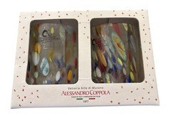 Arte di MURANO Alessandro Coppola 10oz Glasses Gift Set of 2 Dishwasher Safe NEW