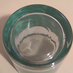 Morgan Set of 2 Yellow/White Striped Clear Glass Tumbler Glasses