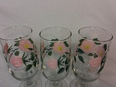 Franciscan Desert Rose Iced Tea / Water / Wine 7 1/4” Glasses Goblets (3)