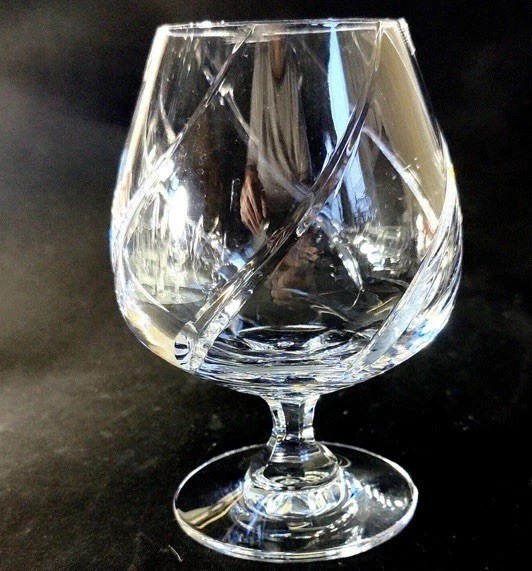 2 MIKASA OLYMPUS BRANDY SNIFFTER GLASS, Cut Lead Crystal, 5 7/8′,12 Oz, SLOVENIA