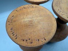 VINTAGE ESTATE WOODEN GOBLET SET 3 SIGNED