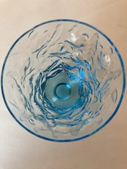 Single Bryce El Rancho Cerulean blue water goblet Seneca Dirftwood glass