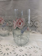 Vintage Pfaltzgraff Drinking Glasses Set Of 4 Secret Rose Pattern