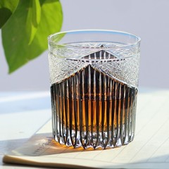 High-end Black Colored Glassware Whisky Glass Handicraft For Birthday Gift