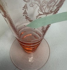 Vintage Cambridge Glass Cleo Pink 8oz Footed Tumbler Art Deco Etched Water Glass
