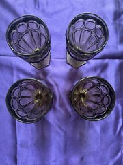 Vintage Fostoria Moonstone Water Iced Tea Goblets Taupe Brown Stemmed Glassware