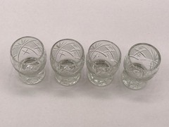 Veg Mid Century Russian Cut Crystal Cordials Set of 4