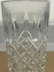 6 Pc Libbey Criss-Cross Diamond Cut Ice Glass Tumblers Set