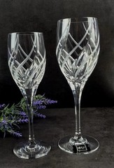Vtg, MIKASA Windlass, 6oz. Wine Glass & 8oz. Water Goblet Blown Glass, You pick
