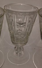 Set of 8 Crystal Mixed Clear Bar Glasses Perfect All Are 4″ Tall D 1.75″ & 2.75″