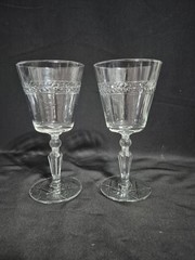 VINTAGE LIBBEY ROCK SHARPE JEFFERSON CRYSTAL WATER GOBLET SET OF 3