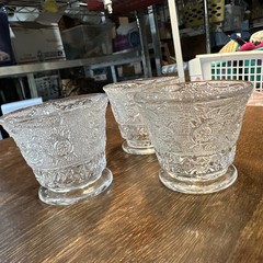 Duncan & Miller Crystal Sandwich Oyster 2 1/2″ 5 oz. Footed Fruit Cup/3