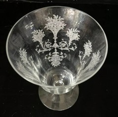 Vintage Morgantown Mayfair Clear Footed Large Juice Glass Etched Franciscan