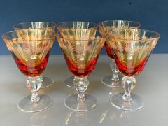 GUS KHRUSTALNY , Liquor glasses “GOLDEN WEDDING” 6pcs, USSR