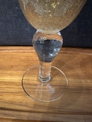 Artland IRIS Amber Bubble Glass Water Wine Goblet Glasses 8.5″ Tall Set of 2