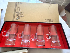 VINTAGE LENOX IRISH COFFEE HAND BLOWN LEAD CRYSTAL GLASSES IN ORIGINAL BOX
