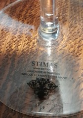 Vintage Set of 2 ROMANIA STIMAS Mosaic 12 oz Wine Glasses