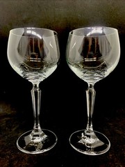 Pair (2) Newcor Wine Glass «Sapphire» Clear Crystal 7.25″ made in Germany