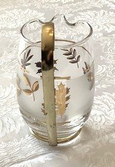 22 Pieces – Vintage Libby Frosted Golden Leaf Glass with Accessories