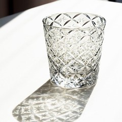 Gray Stars Crystal Whiskey Glass Edo Kiriko Hand Cut To Drinkware 12oz Gift Box