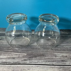 Set of 2 Clear Glass Footed Brandy Cognac Whiskey Tumblers 7oz 4”Barware