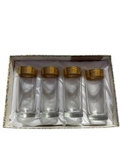 Gold Rim Italian Handcrafted Glasses Set Of Four In Decorative Box