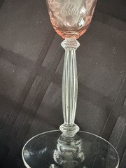 Tiffin Flanders Pink Glass Wine 8 1/4” Set Of 2 Depression Glass