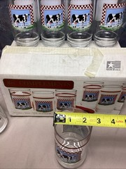 8 Century Fannie’s Farm 16 Oz Tumbler Glasses Set Cow Country Kitchen Lot
