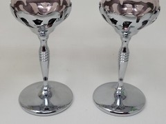Set of 4 Farber Brothers Krome Kraft Cambridge Glass Morgantown Liquor Cocktail