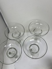4 Libbey Glass Clear Bravura Curved Stem Martini Glasses