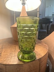 1 Replacement Fostoria Whitehall Avocado Green Cubist Iced Tea Footed 6” Glass
