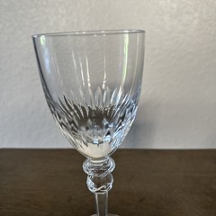 Royal gallery crystal Malibor blown wine stem goblet/glass 7 3/4” tall
