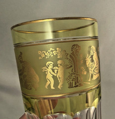 Val St Lambert Danse de Flore 5¼» Tumbler Highball Light Chartreuse Cut-to-Clear