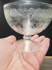 (4) Hazel Atlas Florentine No. 1 Clear Tall Sherbet Glasses