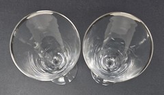 Set Of 8 Fostoria Wedding Ring Crystal 6-1/4″ Water Goblets With Platinum Trim
